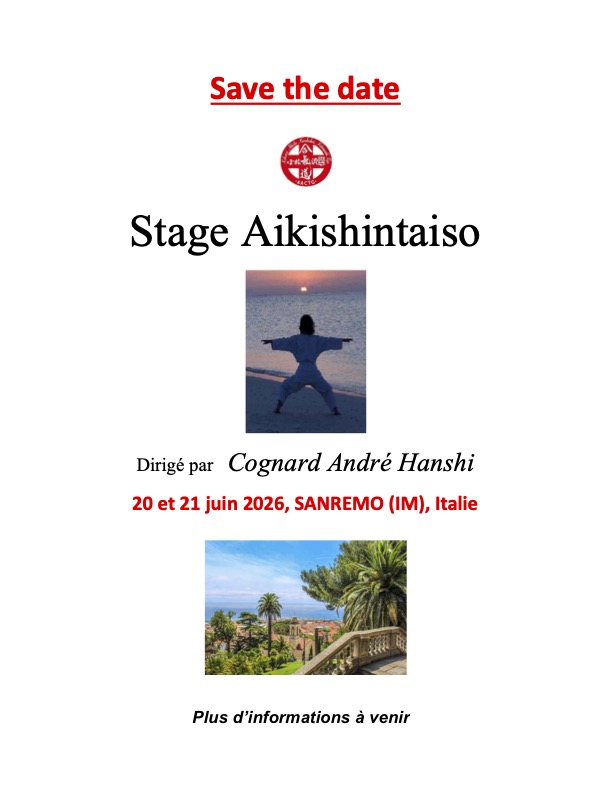 Stage d’aikishintaiso de Cognard Hanshi à Sanremo (Italie)